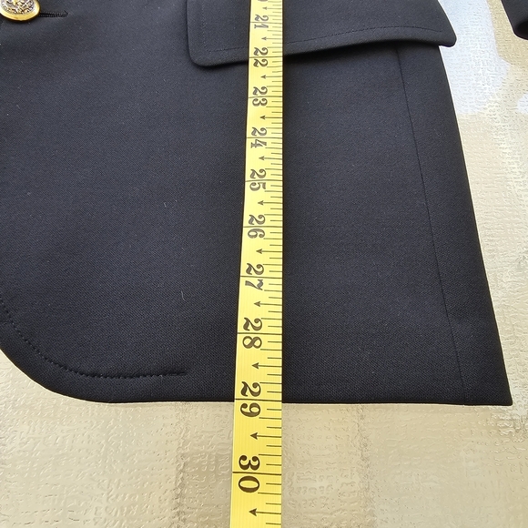 Men's Black Blazer-Gold Military Buttums-Classic Fit - Picture 11 of 12